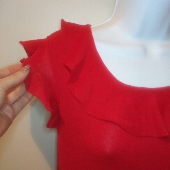 Love Moschino Red Ruffled Collar Sweater Dress - Picture 4 of 12